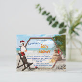 Summer Beach Baby Dusche Einladungspostkarte (Stehend Vorderseite)
