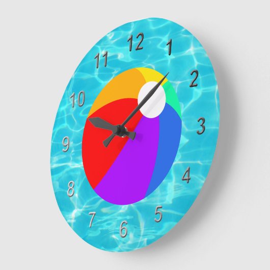 Summer Beach Ball Große Wanduhr (Winkel)
