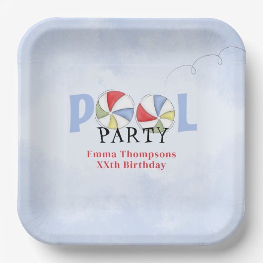 Summer Beach Balls Party Niedlich Custom Pappteller (Vorderseite)