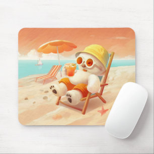 Summer Beach Bear Mousepad