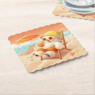 Summer Beach Bear Untersetzer