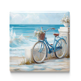 Summer Beach Bike Ocean Kitchen Magnet