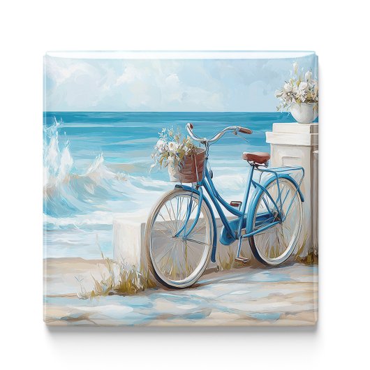 Summer Beach Bike Ocean Kitchen Magnet
