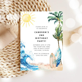 Summer Beach Birthday Party Invitation Einladung