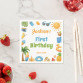 Summer Beach Birthday Party Napkins Serviette (Beispiel)