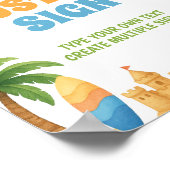 Summer Beach Birthday Party Table Sign Poster (Ecke)