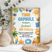 Summer Beach Birthday Party Time Kapselunterschrif Poster