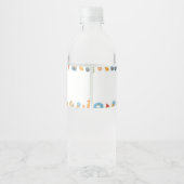 Summer Beach Birthday Party Water Bottle Label Wasserflaschenetikett (Rückseite)
