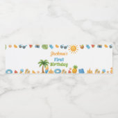 Summer Beach Birthday Party Water Bottle Label Wasserflaschenetikett (Einzelnes Label)
