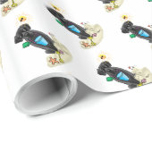 Summer Beach Black Lab Labrador Retriever Niedlich Geschenkpapier (Rolleneckpunkt)