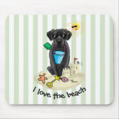 Summer Beach Black Lab Labrador Retriever Niedlich Mousepad (Vorne)