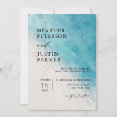 Summer Beach Blue Hochzeit in Urlaubsort Einladung (Vorderseite)