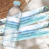 Summer Beach Blue Ocean Seascape Hochzeit Wasserflaschenetikett