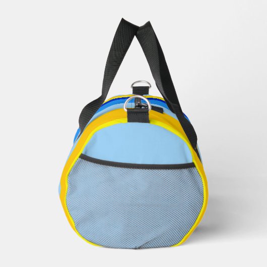 Summer Beach Blue und Yellow Strips Personalisiert Duffle Bag (Rechts)