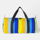 Summer Beach Blue und Yellow Strips Personalisiert Duffle Bag (Rückseite)