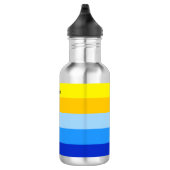 Summer Beach Blue und Yellow Strips Personalisiert Edelstahlflasche (Rechts)