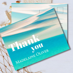 Summer Beach Blue Vielen Dank Postkarte