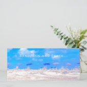 Summer Beach Blue White Happy Pension Card (Stehend Vorderseite)