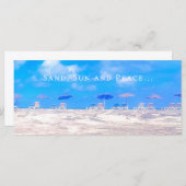 Summer Beach Blue White Happy Pension Card (Vorne/Hinten)