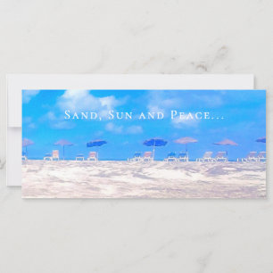 Summer Beach Blue White Happy Pension Card