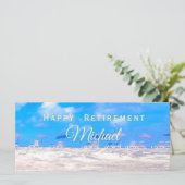 Summer Beach Blue White Happy Pension Card (Stehend Vorderseite)