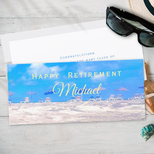 Summer Beach Blue White Happy Pension Card