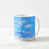 Summer Beach Blue White Happy Pension Geschenk Kaffeetasse (VorderseiteRechts)