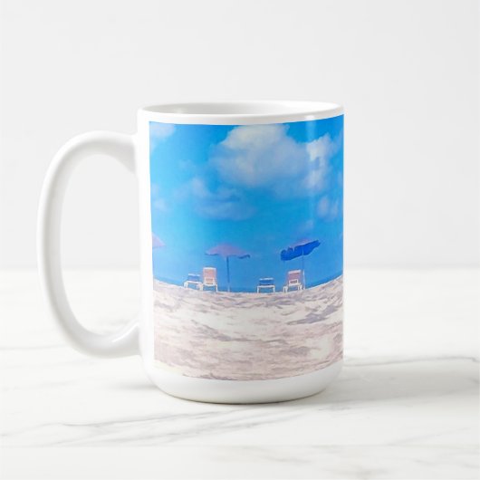 Summer Beach Blue White Kaffeetasse (Links)