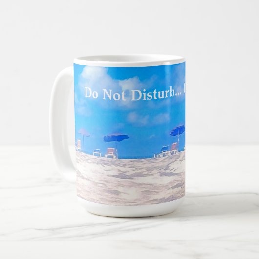 Summer Beach Blue White Retirement Geschenk Kaffeetasse (Vorderseite Links)