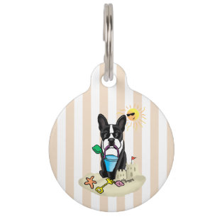 Summer Beach Boston Terrier (schwarz) - Niedlicher Haustiermarke