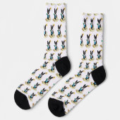 Summer Beach Boston Terrier (schwarz) - Niedlicher Socken (Linkes Detail)