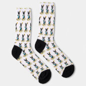 Summer Beach Boston Terrier (schwarz) - Niedlicher Socken (Rechts)