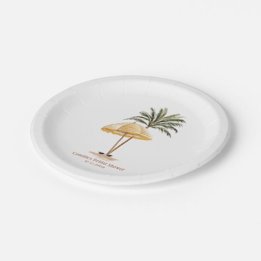 Summer Beach Brautparty Pappteller (Schrägansicht)