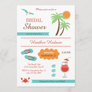 Summer Beach Bridal Dusche Einladung