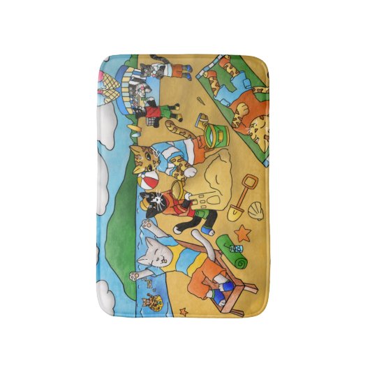 Summer Beach Cats Badematte (Vorderseite Vertikal)