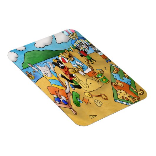 Summer Beach Cats Magnet (Rechte Seite)