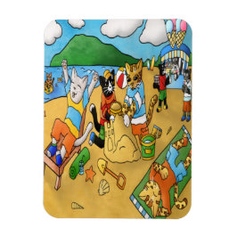 Summer Beach Cats Magnet