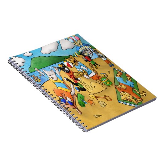 Summer Beach Cats Notizblock (Rechte Seite)