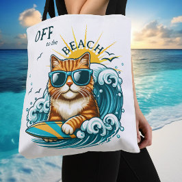 Summer Beach Cool Surf Cat Tasche