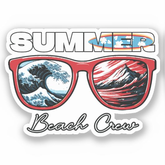 Summer Beach Crew - Summer Vibes Aufkleber (Vorderseite)