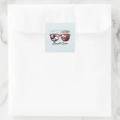 Summer Beach Crew - Summer Vibes Quadratischer Aufkleber (Tasche)