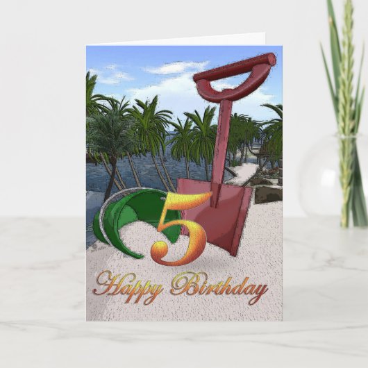 Summer Beach Ecket Happy Birthday Palm Card Karte (Vorderseite)