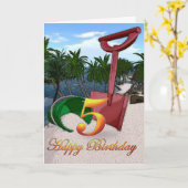 Summer Beach Ecket Happy Birthday Palm Card Karte (Gelbe Blume)