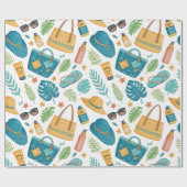 Summer Beach Essentials Pattern (1) Geschenkpapier (Flach)