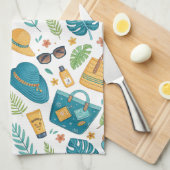 Summer Beach Essentials Pattern (1) Geschirrtuch (Viertel Falte)