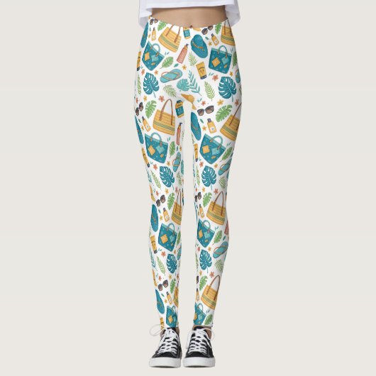 Summer Beach Essentials Pattern (1) Leggings (Vorderseite)