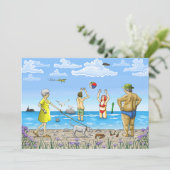 Summer Beach Feiertagskarte (Stehend Vorderseite)