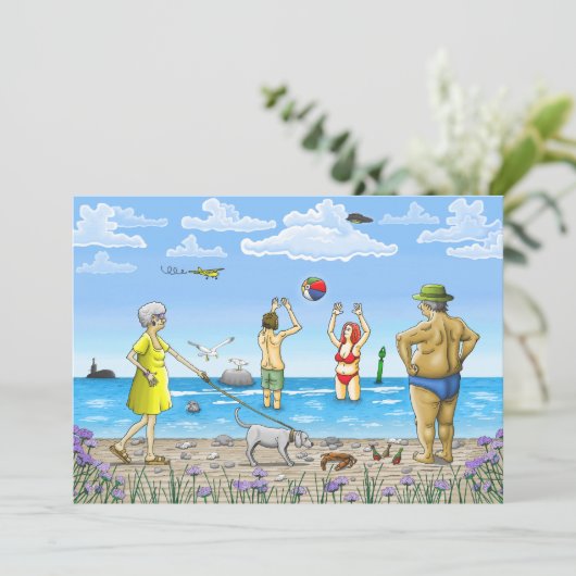Summer Beach Feiertagskarte (Stehend Vorderseite)