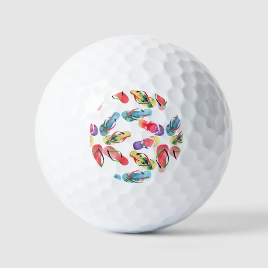 Summer Beach Flip Flops Muster Golfball (Vorderseite)