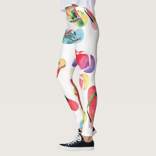 Summer Beach Flip Flops Muster Leggings (Links)